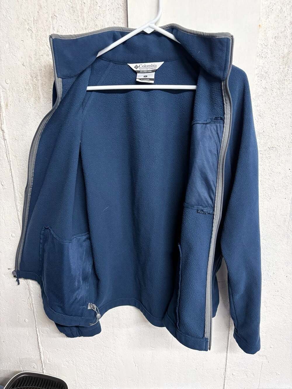 Columbia Men's Full Zip Fleece Interchange Jacket Navy Blue Size Large